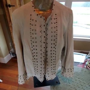 Chico's leather jacket w/ rivets. Gorgeous!